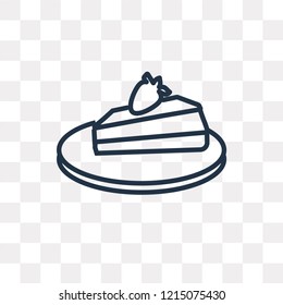 Slice of Cake vector outline icon isolated on transparent background, high quality linear Slice of Cake transparency concept can be used web and mobile