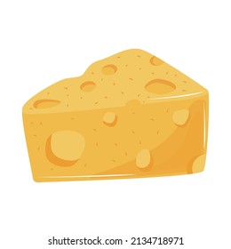icono de la caricatura de queso slice aislado