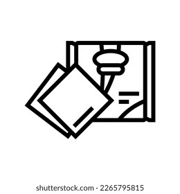 slice cheese food slice line icon vector. slice cheese food slice sign. isolated contour symbol black illustration