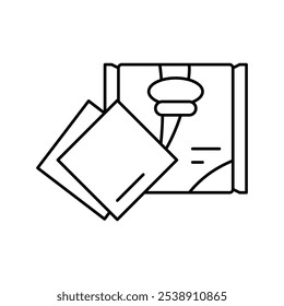 slice cheese food slice line icon vector. slice cheese food slice sign. isolated contour symbol black illustration