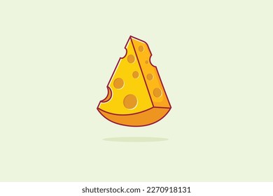 Slice Cheese Food Vector Icon Illustration Cartoon. Food Object Icon Vector Flat Cartoon Design Style 