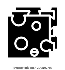 slice cheese glyph icon vector. slice cheese sign. isolated contour symbol black illustration