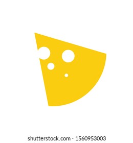 Slice cheese with hole glyph icon, . Dairy product black flat label. Natural healthy food logo. Cooking theme. Vector illustration for cookery and gastronomy theme