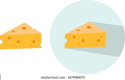 Trozo de queso, ilustración, vector sobre fondo blanco.
