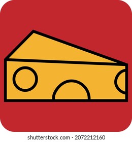 Slice of cheese, illustration, vector, on a white background.