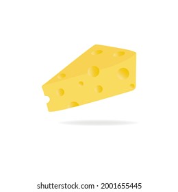 slice of cheese isolated on white background, vector illustration 