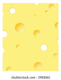 Slice of cheese on a white background
