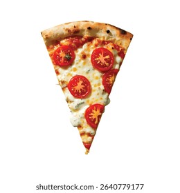 A slice of cheese pizza being lifted from a whole pizza vector illustration
