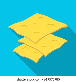 Slice cheese for a sandwich. single icon in flat style vector symbol stock illustration.