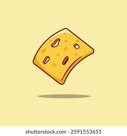 Slice of cheese Vector Cartoon Illustration