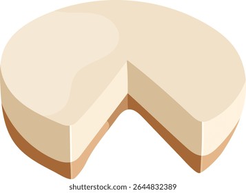 Fatia de Cheesecake Sobremesa ilustração isolada no fundo branco