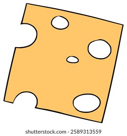 slice cheeses illustration hand drawn isolated vector