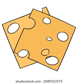 slice cheeses illustration hand drawn isolated vector