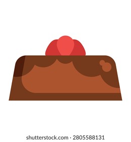 Slice of chocolate cake with cherry
