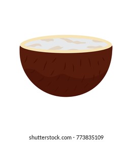 slice coconut tropical fruit health nutrition food