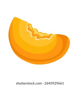 fatia de damasco de laranja suculento fresco cortado, fatias de frutas, lanche vegetariano saudável. Ilustração vetorial