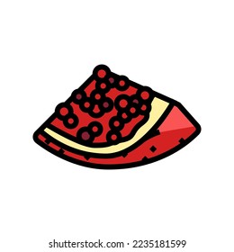 slice cut pomegranate color icon vector. slice cut pomegranate sign. isolated symbol illustration