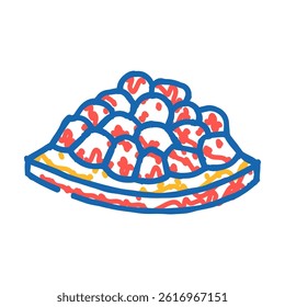 slice cut pomegranate doodle icon sketch vector. slice cut pomegranate sign. isolated symbol illustration