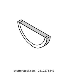 slice cut watermelon isometric icon vector. slice cut watermelon sign. isolated symbol illustration