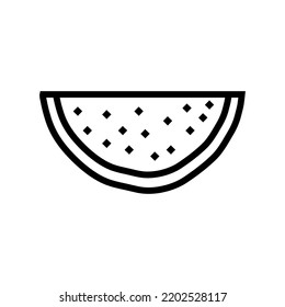 slice cut watermelon line icon vector. slice cut watermelon sign. isolated contour symbol black illustration