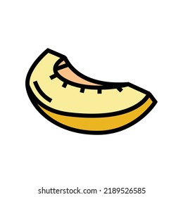 rebanar cortar el vector del icono de color de melón amarillo. rebanada cortó el signo del melón amarillo. ilustración de símbolo aislado