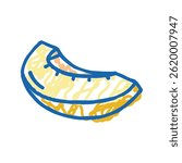 slice cut yellow melon doodle icon sketch vector. slice cut yellow melon sign. isolated symbol illustration