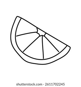 slice delicious orange line icon vector. slice delicious orange sign. isolated contour symbol black illustration