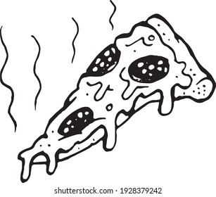 A slice of delicious pizza. Can be used anywhere. From a logo element for a diner or a design for a t-shirt.