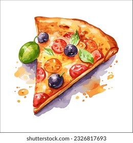 Slice of delicious pizza vector illustration 