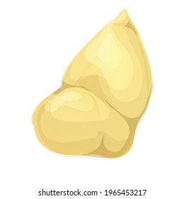 Recorte del icono del durión. Caricatura del icono del vector del durión de Slice para el diseño web aislado en fondo blanco