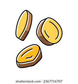 corte de la tajada de color de batata vector del icono. rebanada de la señal de batata. ilustración de símbolo aislado