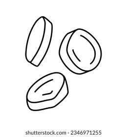 corte de corte en trozo de la línea de batata vector del icono. rebanada de la señal de batata. símbolo de contorno aislado ilustración negra