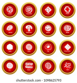 Slice food icons set. Simple illustration of 16 slice food vector icons for web