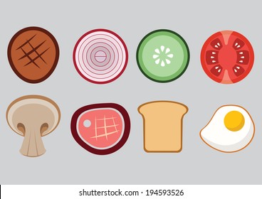 slice food. vector illustration. 