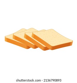Slice of fresh bread for sandwich Illustration of food for shops
