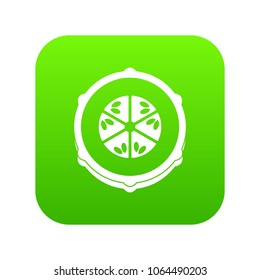Slice of fresh cucumber icon digital green for any design isolated on white vector illustration