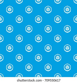Slice of fresh cucumber pattern repeat seamless in blue color for any design. Vector geometric illustration