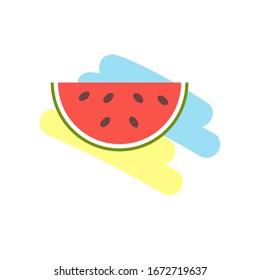Pieza de sandía fresca y jugosa. Ilustración vectorial.