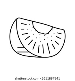 slice fresh kiwi line icon vector. slice fresh kiwi sign. isolated contour symbol black illustration