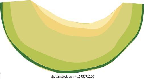 A slice of fresh melon without seeds.