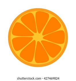 Slice of fresh orange isolated on white background and orange slice fruit