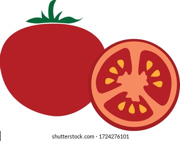 Slice of fresh tomato vector icon isolated