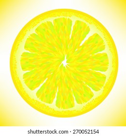 Slice of Fresh Yellow Lemon Isolated on White Background.