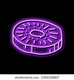slice fruit kiwi neon light sign vector. slice fruit kiwi sign. isolated symbol illustration