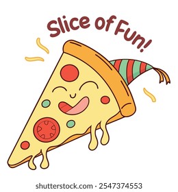 Slice of Fun Pizza Vector Design