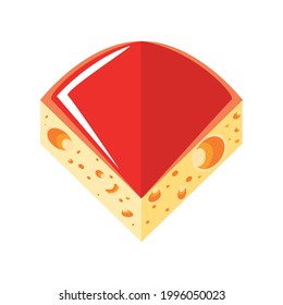 slice gouda cheese isolated icon