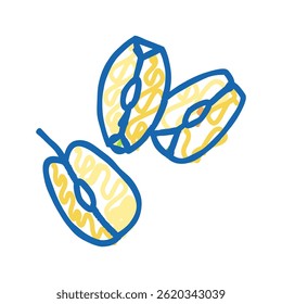 slice green apple cut doodle icon sketch vector. slice green apple cut sign. isolated symbol illustration