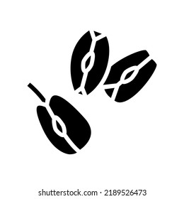 Scheiben grüner Apfelschnitt Glyph-Symbol Vektorgrafik. Schnittschild aus grünem Apfel in Scheiben. einzelne Symbolillustration