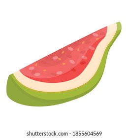 Slice green fig icon. Cartoon of slice green fig vector icon for web design isolated on white background