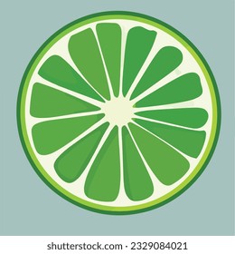 A slice of green lemon food vector illustration. Fresh lemon icon vector illustrations. Fresh lemon fruits icon.